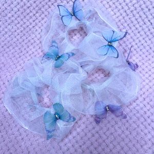 NEW! Butterfly mesh scrunchies
